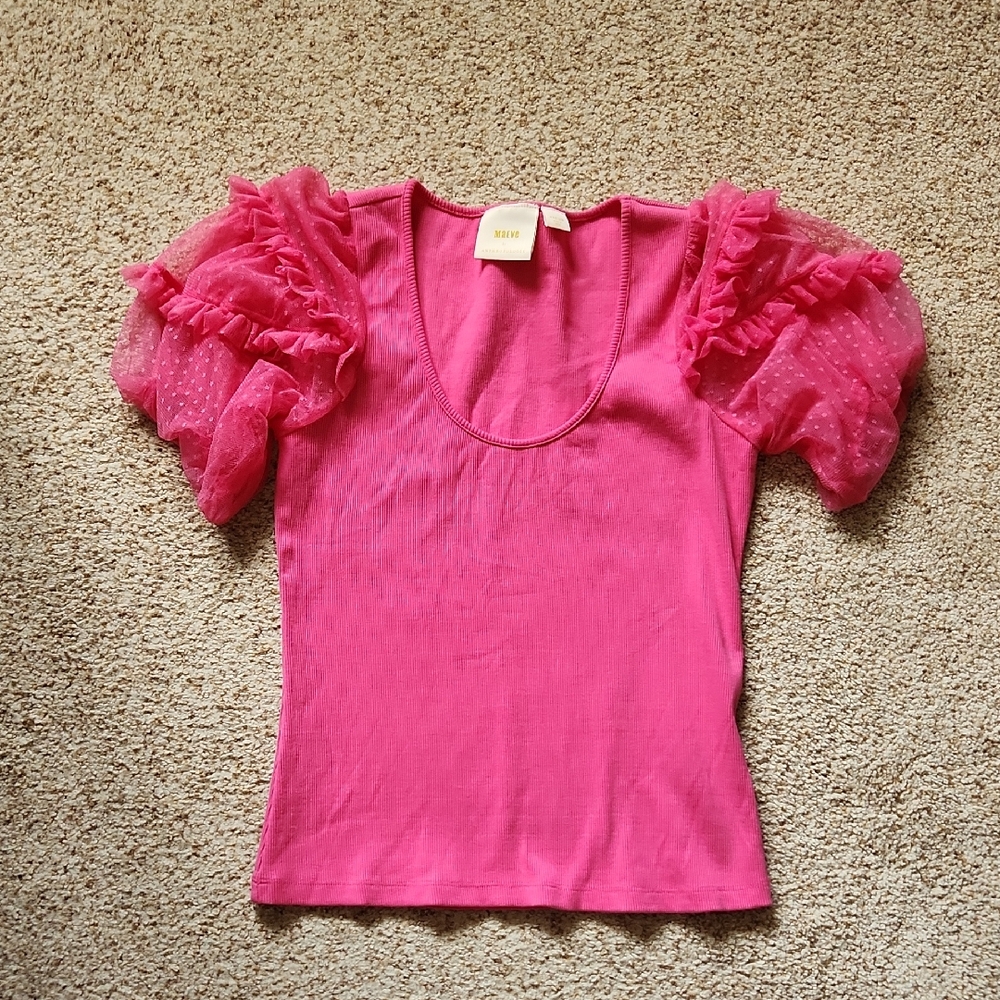 Anthropologie Maeve Pink Top